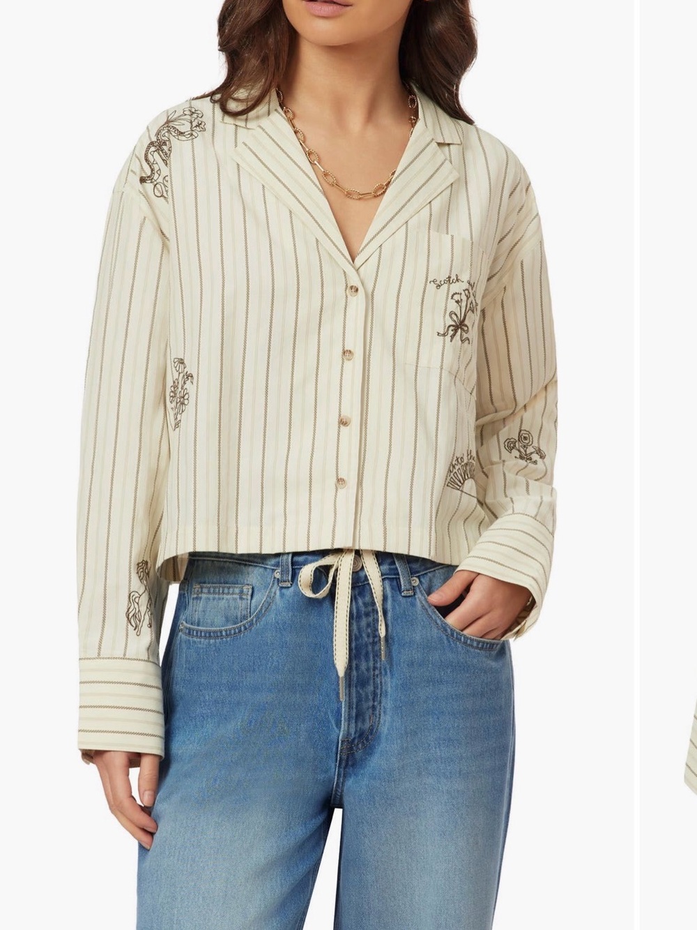 Scotch & Soda Embroidered Stripe Shirt NEW Size Large  $138